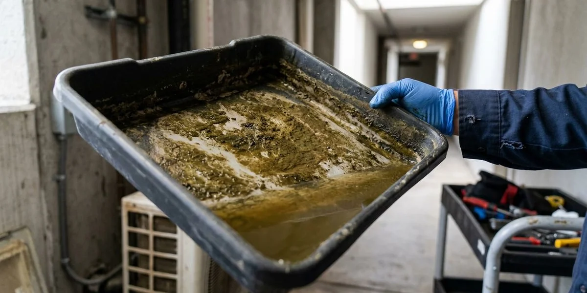 Blocked drain pan